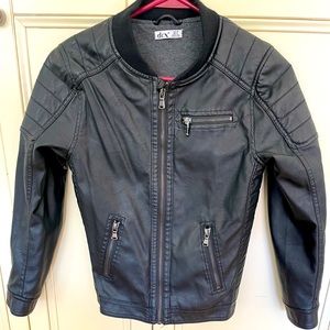 Kids Dex Brand faux-leather biker jacket